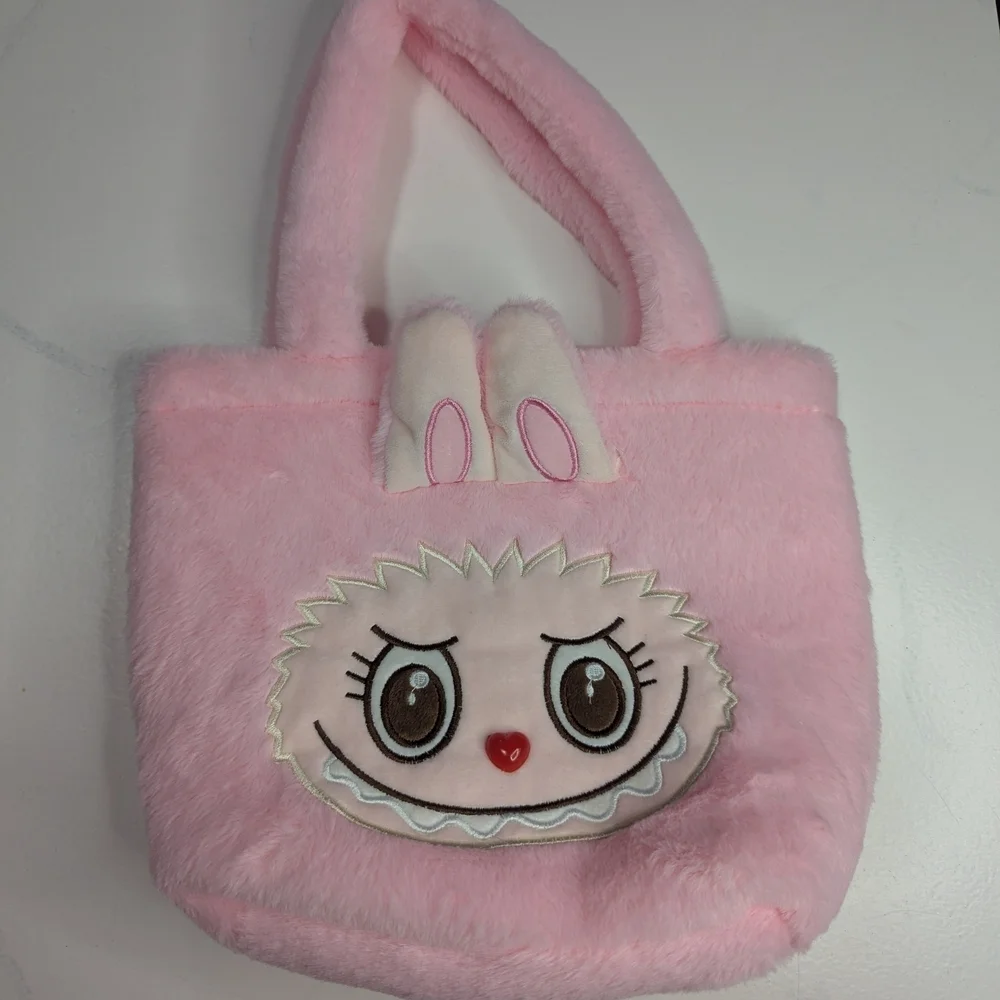 Pink Plush Bunny Face Kids Tote/Purse